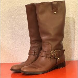 Christian Dior AUTHENTIC luxury designer brand brown riding boots with buckles